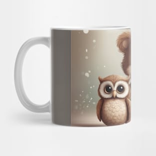 Teddy Bear and Baby Owl: Adorable Friends Mug
